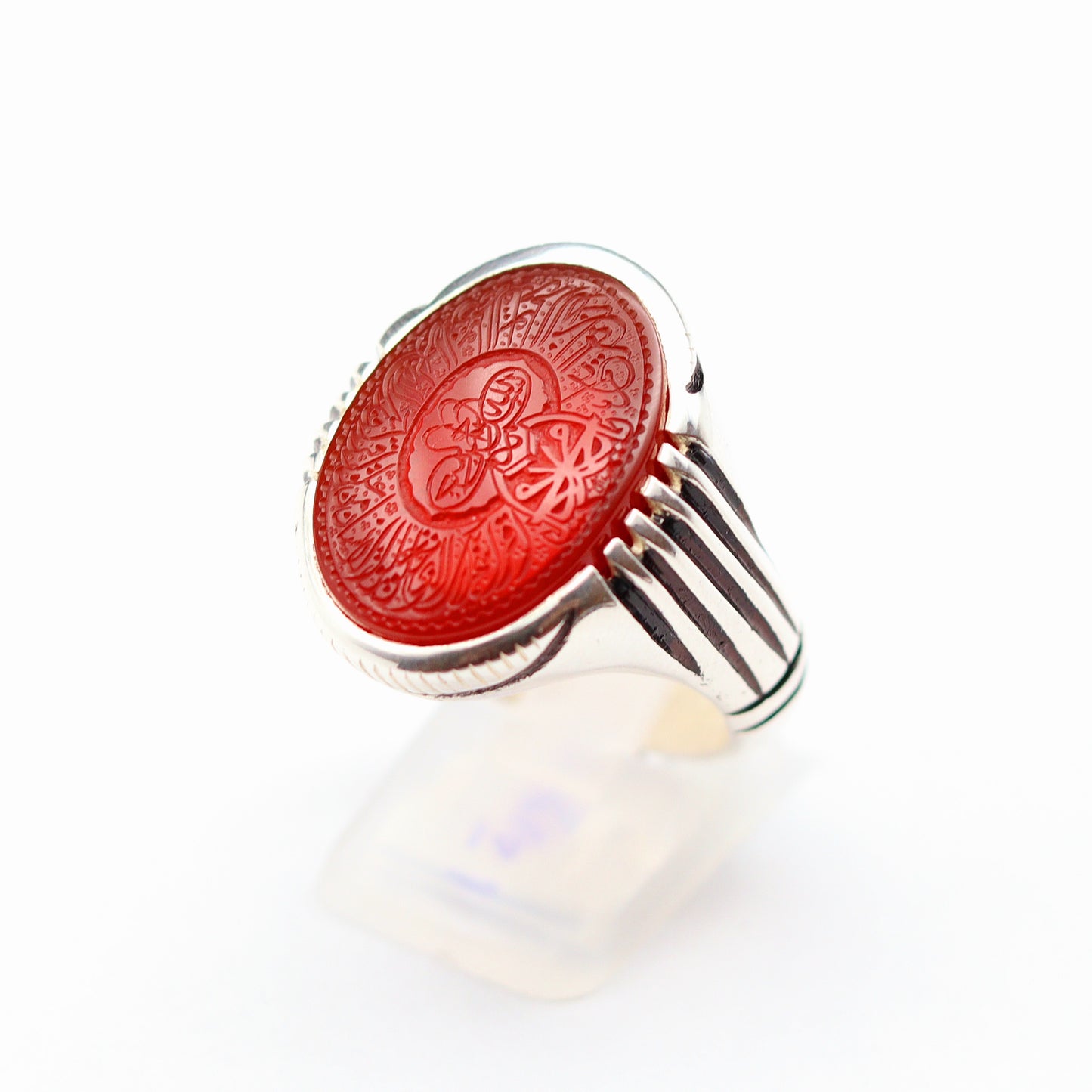 Red Yemeni Aqeeq Ring - Engraved