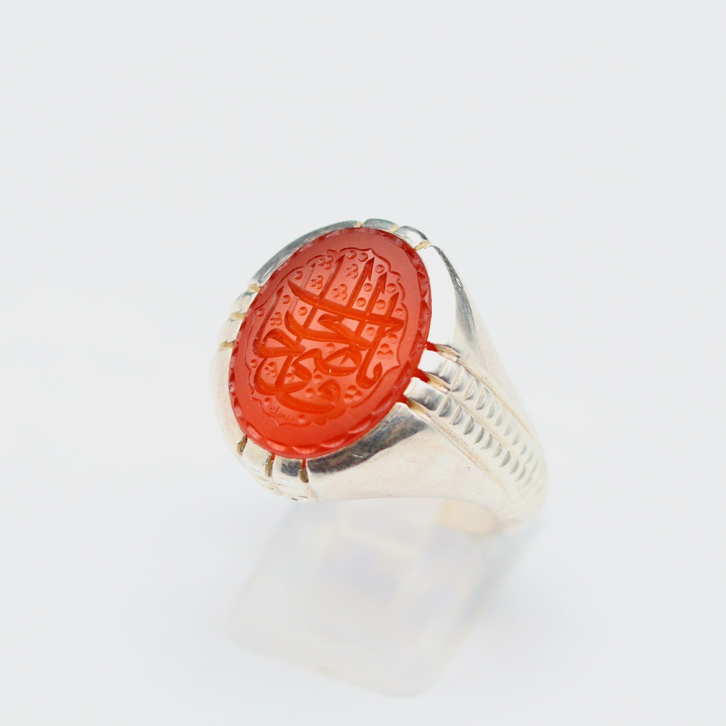 Orange Yemeni Aqeeq Ring